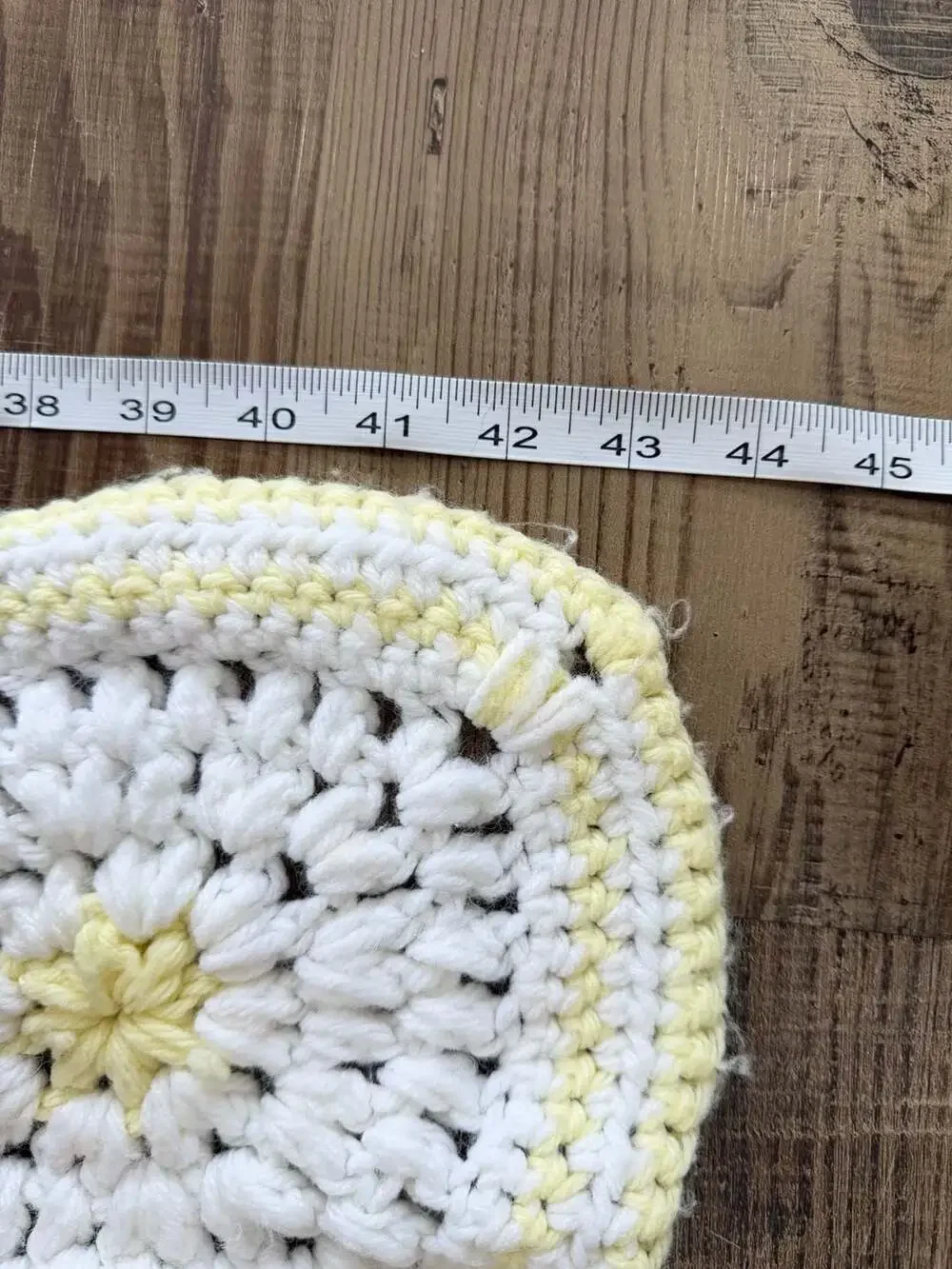 Handmade Crochet Granny Square Baby Blanket White Yellow Daisy Afghan